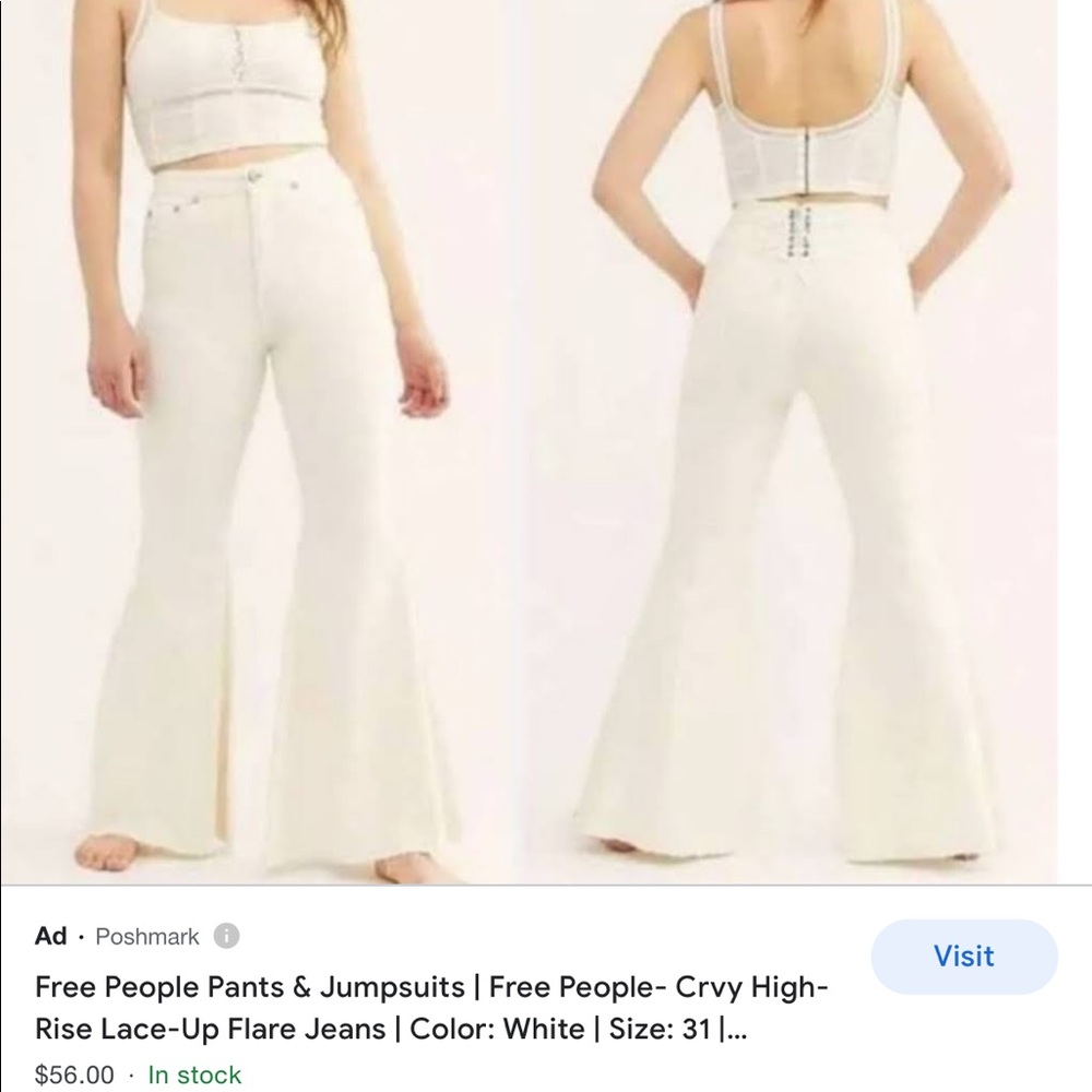 White flare jeans